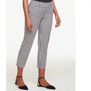 Ann Taylor Factory Black and White Checkered Cropped Pants